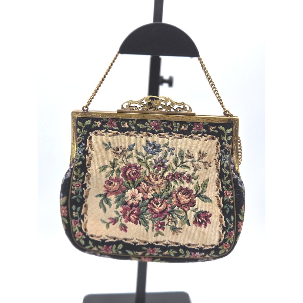 Vintage J.B. & Co. Vienna Handwork Princess Tapestry Evening‎ Bag